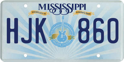 MS license plate HJK860