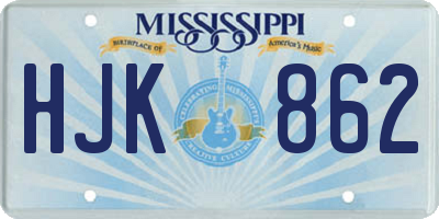 MS license plate HJK862