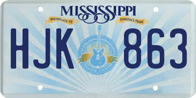 MS license plate HJK863