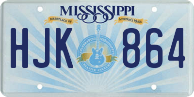 MS license plate HJK864