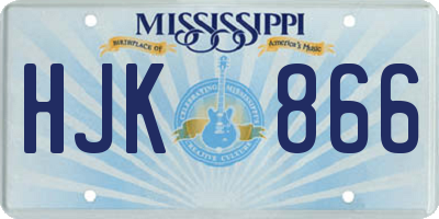 MS license plate HJK866