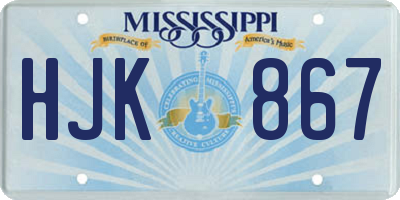 MS license plate HJK867