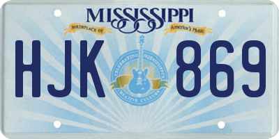 MS license plate HJK869