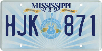 MS license plate HJK871
