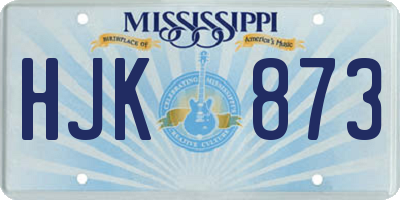 MS license plate HJK873