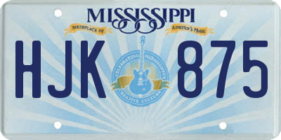MS license plate HJK875