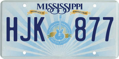 MS license plate HJK877