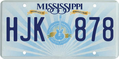 MS license plate HJK878