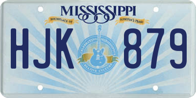 MS license plate HJK879