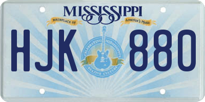 MS license plate HJK880
