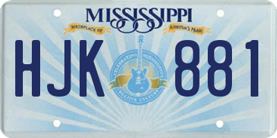 MS license plate HJK881