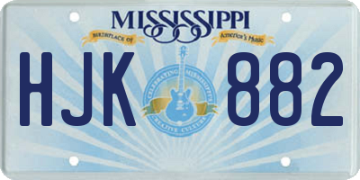 MS license plate HJK882