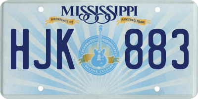 MS license plate HJK883
