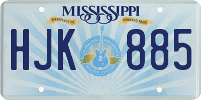 MS license plate HJK885