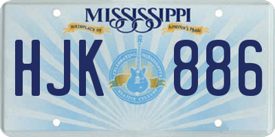 MS license plate HJK886