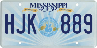 MS license plate HJK889