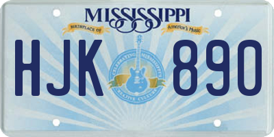 MS license plate HJK890