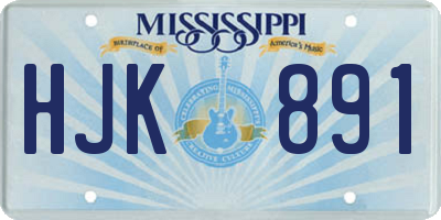 MS license plate HJK891