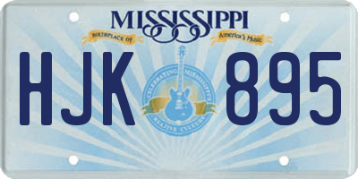MS license plate HJK895