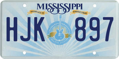 MS license plate HJK897