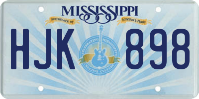 MS license plate HJK898