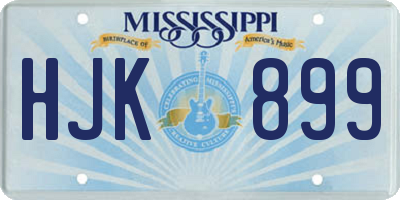 MS license plate HJK899