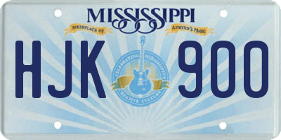 MS license plate HJK900
