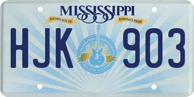 MS license plate HJK903
