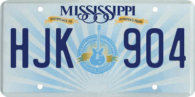 MS license plate HJK904