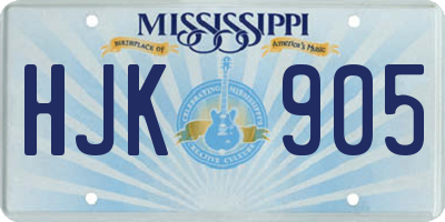 MS license plate HJK905