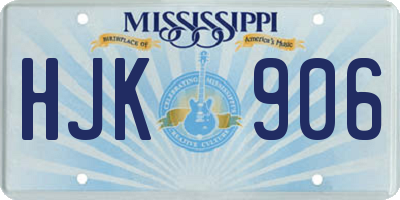 MS license plate HJK906