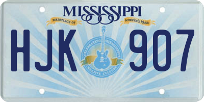 MS license plate HJK907