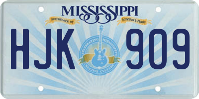 MS license plate HJK909