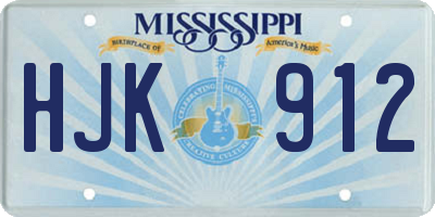 MS license plate HJK912