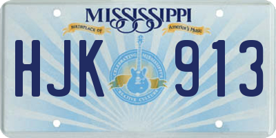 MS license plate HJK913