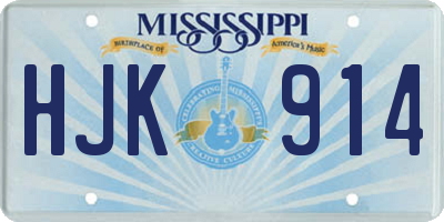 MS license plate HJK914