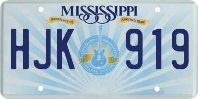 MS license plate HJK919