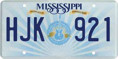 MS license plate HJK921