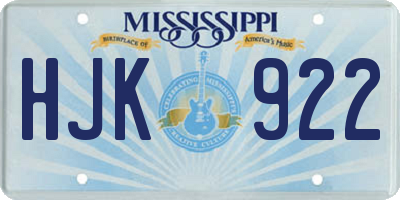 MS license plate HJK922