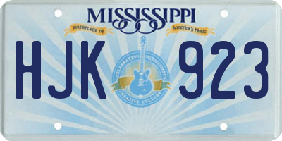 MS license plate HJK923