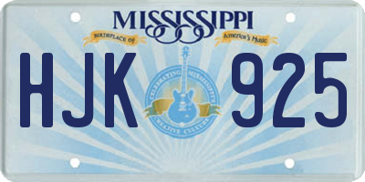 MS license plate HJK925