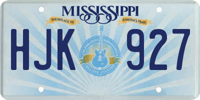 MS license plate HJK927