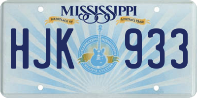 MS license plate HJK933