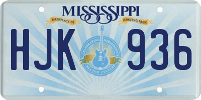 MS license plate HJK936