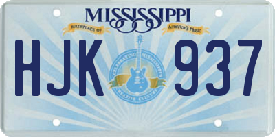 MS license plate HJK937