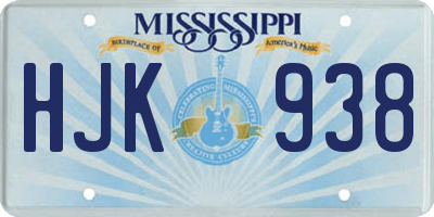 MS license plate HJK938