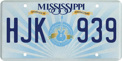 MS license plate HJK939