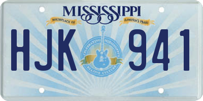 MS license plate HJK941