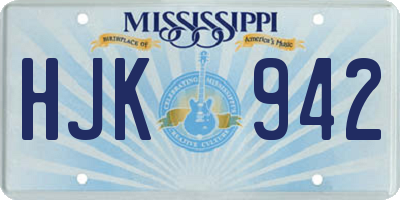 MS license plate HJK942