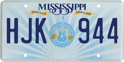 MS license plate HJK944
